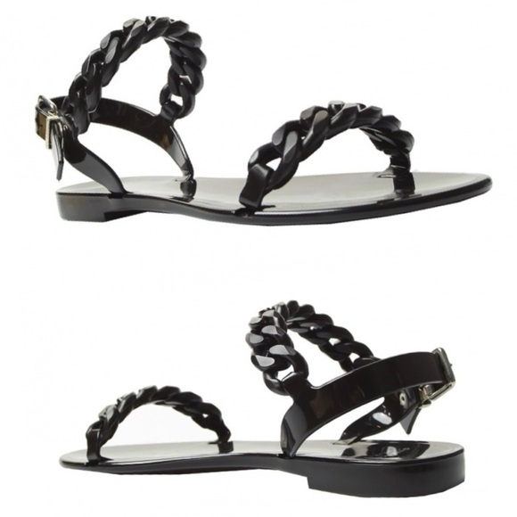 GIVENCHY Rubber Chain Ankle Strap Black Women’s Sandals NEW Size 8 - Picture 15 of 15